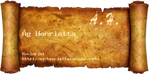 Ág Henrietta névjegykártya