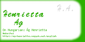 henrietta ag business card